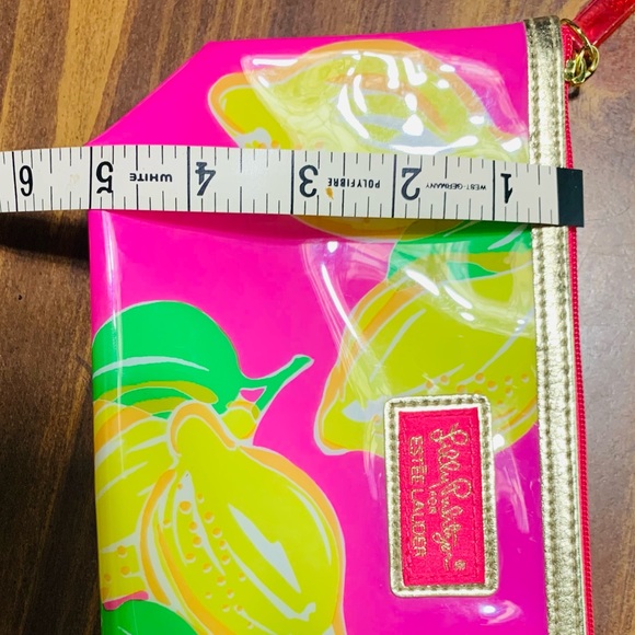 Lily Pulitzer for Estée Lauder Pink and Yellow Lemon Makeup Bag Cosmetic Bag - Picture 7 of 7